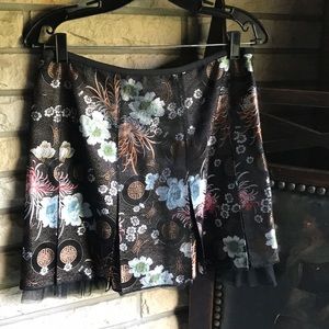 Exquisite Chinese Brocade Silk Mini Skirt Sz 6